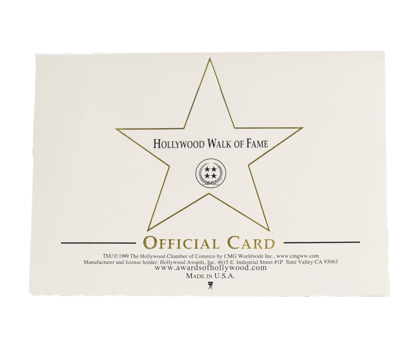 WALK OF FAME GREETING CARD non-customized